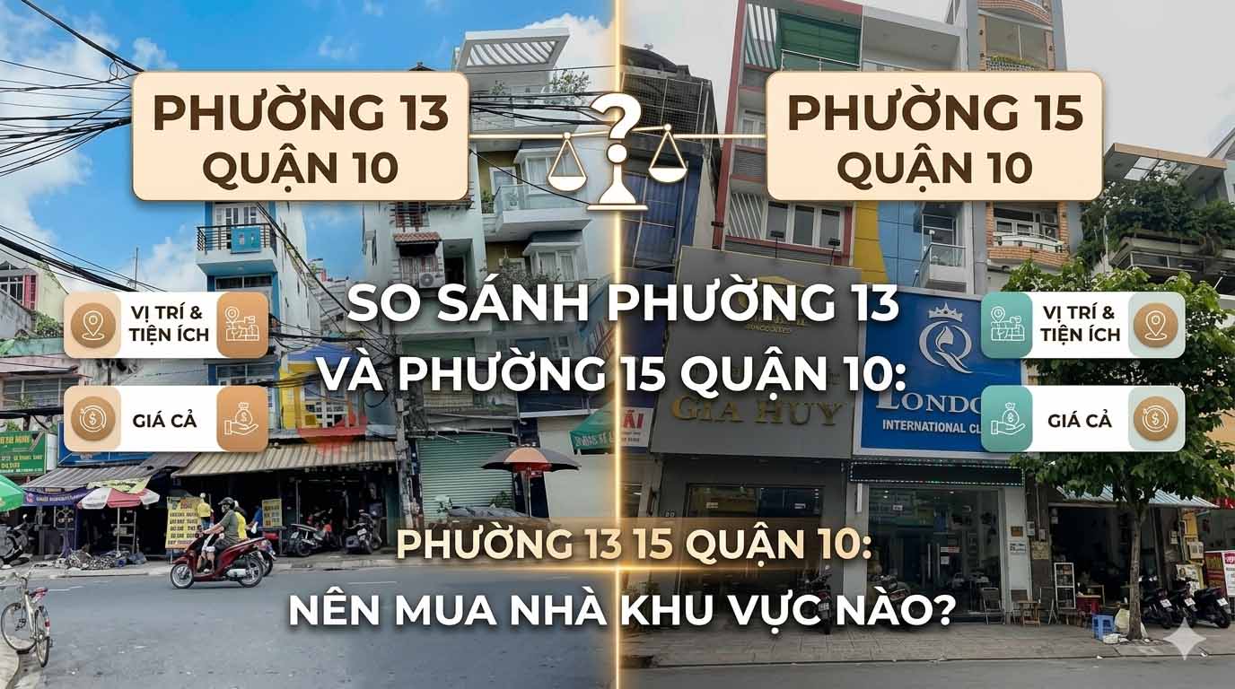 So sánh giá nhà phường 13 và phường 15 quận 10